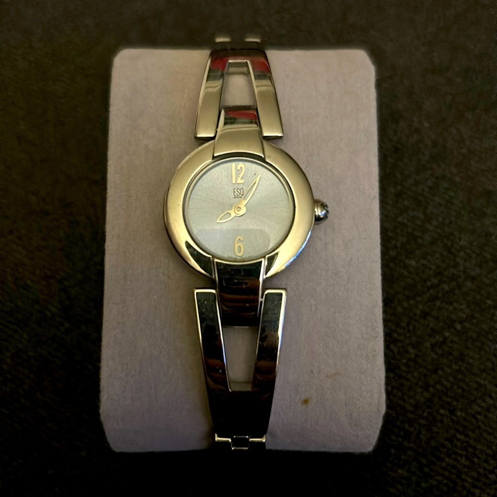 ESQ by Movado Swiss watch and Light Blue face E5304 Silver Tone